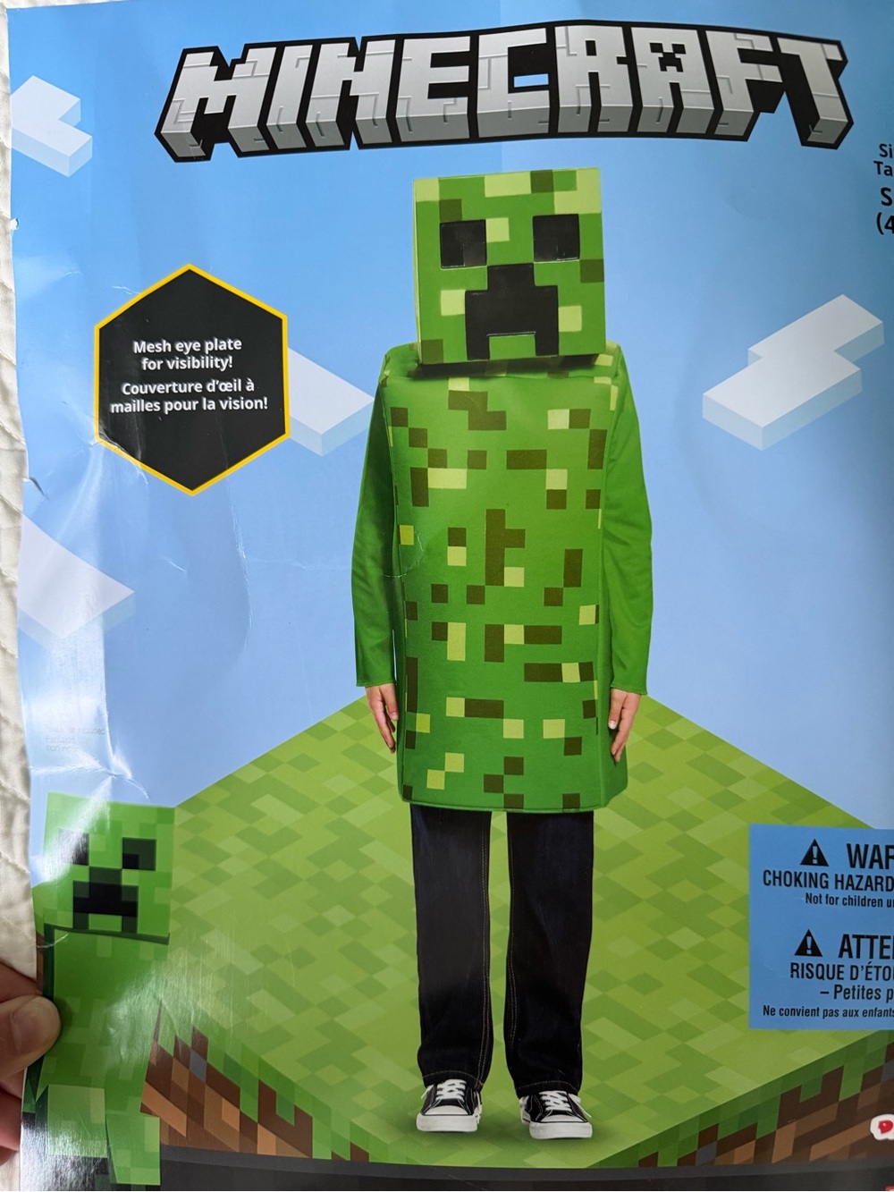 Kids Creeper Costume in Pixel Green